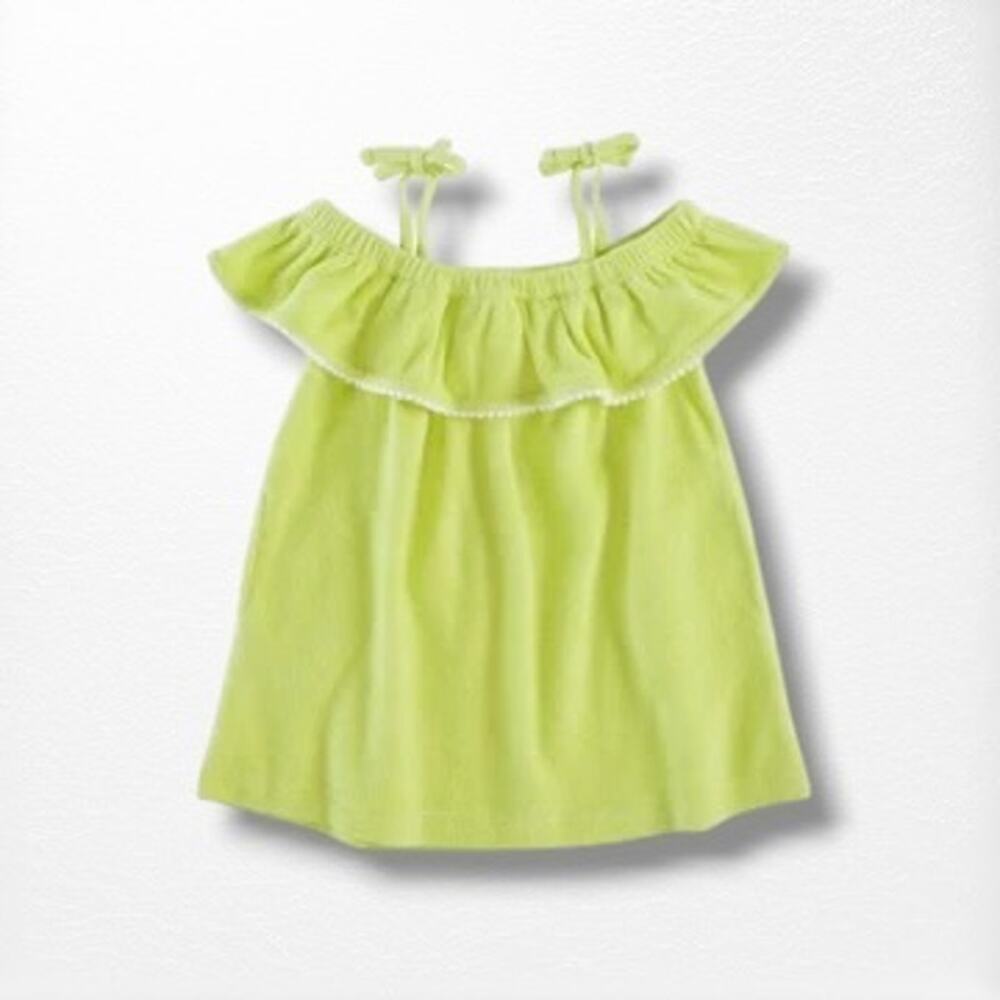 NWT Kate Quinn Organic Terry Off-Shoulder Ruffle Tunic, 18-24 Months